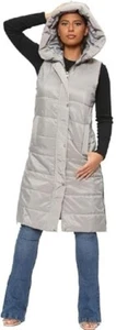 Womens Ladies Puffer Padded Gilet Casual Hood Warm Sleeveless Jacket Bodywarmer - Picture 1 of 6