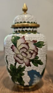 Vintage Chinese cloisonné GINGER JAR Asia Art - Picture 1 of 6