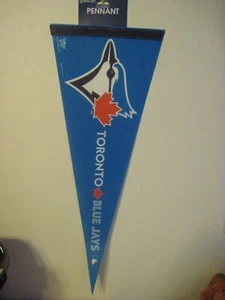 TORONTO BLUE JAYS BLUE PRIMARY LOGO TRIANGLE FELT WALL PENNANT 12" X 30" - Picture 1 of 1