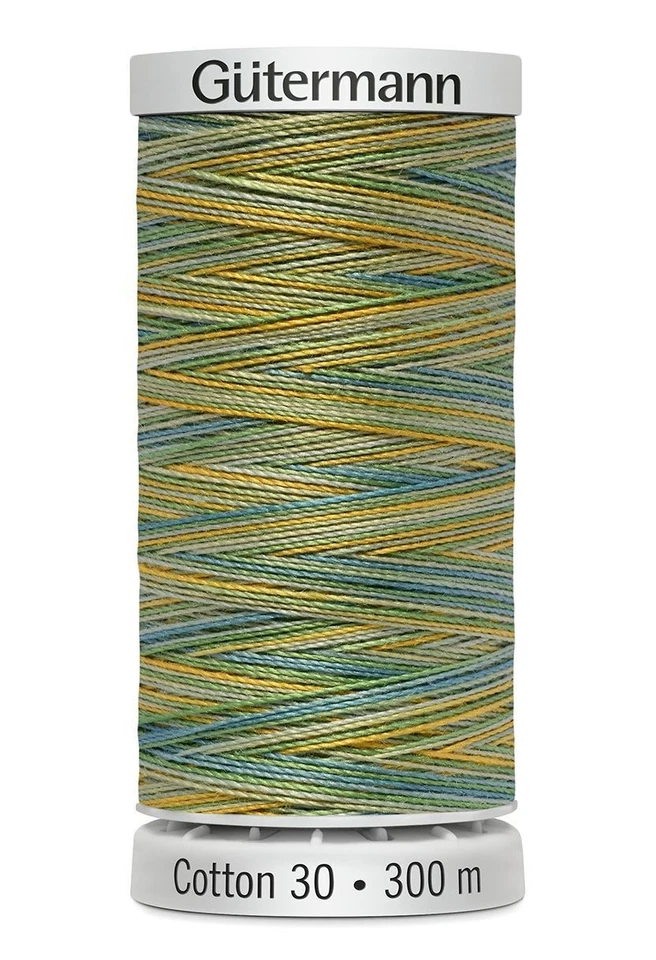 Gutermann Cotton 30 # 4013 VARIEGATED GREEN 300m Embroidery, Quilting Thre - Image 1 of 1