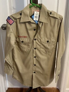 1996 Camisa Poly Cotton Boy Scout BSA Uniforme Mangas Largas - Pequeña - ¡Con Etiquetas!¡! - Imagen 1 de 9