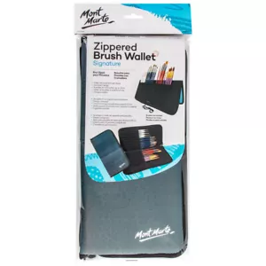 New Mont Marte Zippered Brush Wallet Paint Brushes Storage Wallet Easel Style - Bild 1 von 2