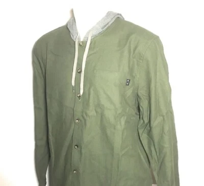 New Mens Oakley Clover Shirt Jacket Long Sleeve Hooded Button Down Size Large - Image 1 of 2