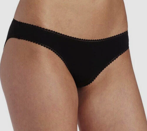 Bragas de bikini de algodón cabaña lisa negras para mujer talla mediana $50 On Gossamer Foto 1 de 1