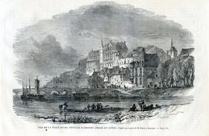 France, city and castle of Amboise .... wood engraving....1860 - Picture 1 of 1