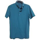 GREYSON Cayuse Golf Polo Shirt Collared Short Sleeve Men Garter Small Blue Green