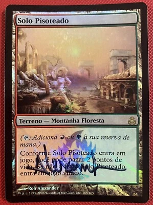 MTG Portuguese foil OG Stomping Ground Guildpact autographed free shipping! - Image 1 of 4