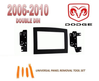 НОВЫЙ 2006-2010 DODGE RAM ПИКАП 2 DIN АВТОМОБИЛЯ СТЕРЕО УСТАНОВИТЬ ПРИБОРНОЙ ПАНЕЛИ НАБОР, НАБОР ИНСТРУМЕНТОВ - Изображение 1 из 2