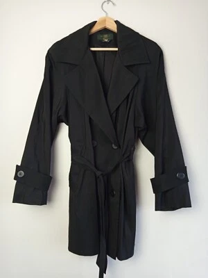 Orvis Belted Trench CoatVintage Made In USA Black Jacket - Women's UK 10 (US6) - Image 1 of 4