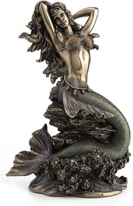 Large Beautiful Mermaid Sitting on Rock Statue Sculpture Figurine *BRAND NEW - Picture 1 of 4