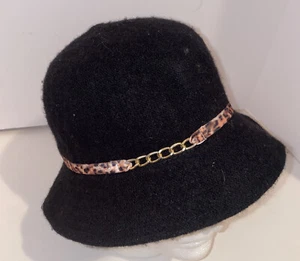 Nine West Black Wool Blend Hat With Ribbon - Picture 1 of 5