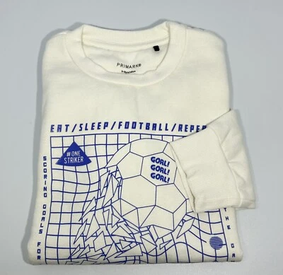 🍃Primark Suéter Gráfico Manga Larga Niño | Blanco/Talla 9-10 años Foto 1 de 4