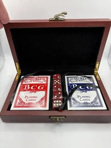 B C G No. 92 Playing Cards Glub Special Sealed With Dice And Wooden Carry Case - Picture 1 of 4