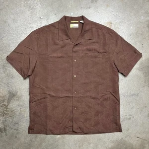 Vintage Cubavera Camp Collar Button up shirt brown large - Picture 1 of 4
