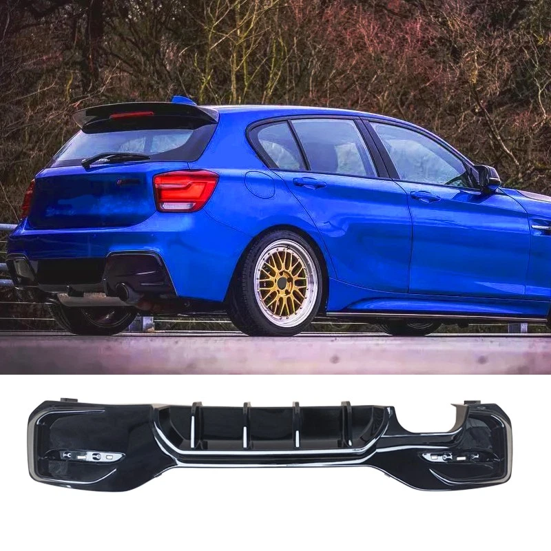 For BMW F20 F21 M sport 118i 120i 125i 2015-19 Rear Bumper Diffuser Gloss Black Foto 1 de 4