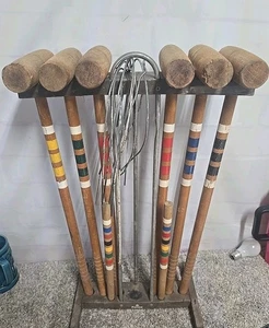 Vintage Forster Mallets Croquet Set 6 Person** PLEASE READ AND SEE PHOTOS** - Picture 1 of 24