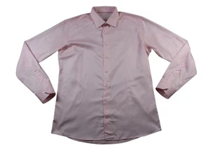 Eton Dress Shirt Mens Medium Pink Slim Fit Long Sleeve Button Front Formal Top - Picture 1 of 11