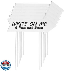RAINFLOW Blank Yard Signs With Stakes - 6 Packs Yard Sign Stakes Blank Double - Picture 1 of 5