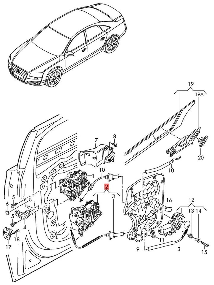 Cerradura puerta original AUDI A8 S8 quattro 4H2 4H8 4HC 4HL 4H0839015C Foto 1 de 1