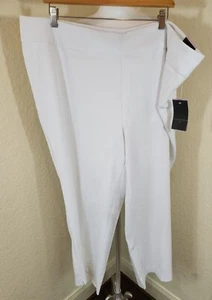 NWT Plus Women INVESTMENTS II PANTS Sz 22WR The PARK AVE FIT STRAIGHT LEG WHITE - Picture 1 of 11
