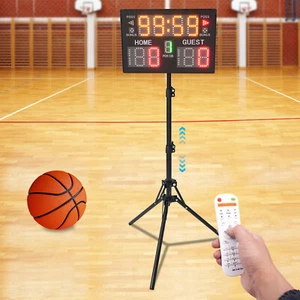 Electronic Digital Scoreboards with Timer Clock Led Scoreboard Free Standing - Picture 1 of 20