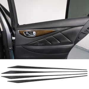 Carbon Fiber Interior Car Door Panel Trim Strip Sticker For Infiniti Q50 2015-22 - Picture 1 of 11