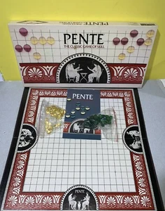 1984 Pente Geschicklichkeit Brettspiel Parker Brothers komplett rot gelbe Glassteine - Bild 1 von 1