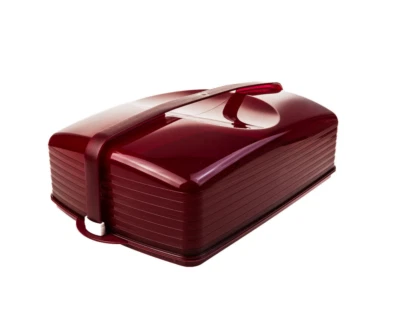Tupperware XXL Super Bäcker breiter Kuchenbehälter Tortenbehälter bordeux rot - Bild 1 von 2