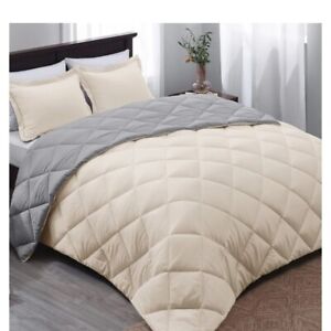 Basic Beyond Twin Comforter Set Beige/Gray Down Alternative