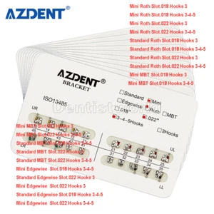10 Packs Dental Ortho Braces Brackets Mini/Standard MBT/Roth 022/018 Hook AZDENT - Picture 1 of 133