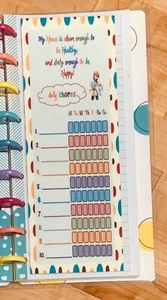Horario de limpieza de tareas diarias Inserto de tablero 4 usos con Skinny Classic HP~ - Imagen 1 de 3