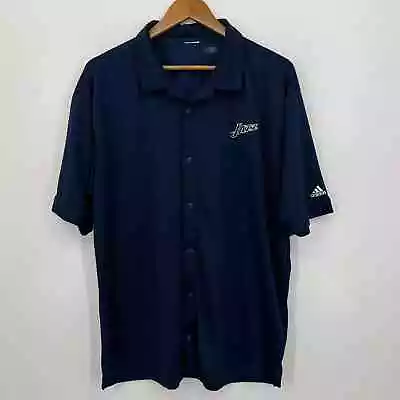 Adidas Short Sleeve Button Shirt Men's Size XL Blue Utah Jazz Basketball NBA - Image 1 of 4