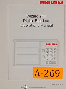 Anilam 211 Wizard DRO, 52 páginas, manual de programación y operaciones 1998 - Imagen 1 de 3