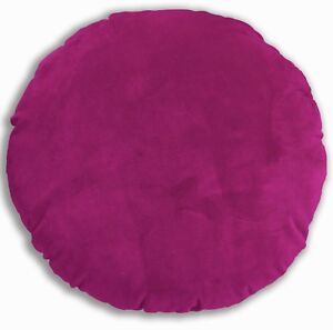 Mf16n Raspberry Rose Microfiber Velvet Round Shape Cushion Cover Custom Size