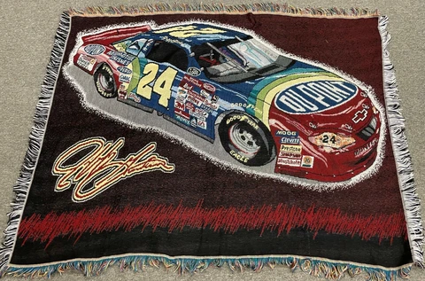 Vintage 56" Northwest Company NASCAR Jeff Gordon #24 Jacquard Tapestry Throw Cover