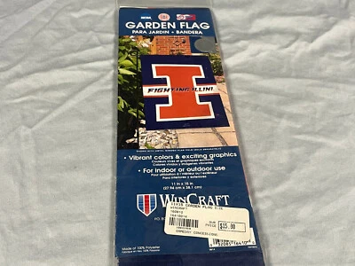 NEW WinCraft Official University of Illinois Fighting Illini Garden Flag 11 x 15 - Изображение 1 из 4