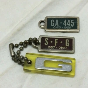 Vintage 1956 & 1957 Ohio Key Chain License Number - Picture 1 of 6