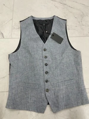 NWT $498 John varvatos Wooster Vest In Dusted Blue Size:44 - Image 1 of 4