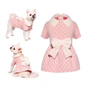 Dog Dress - Soft Cute Pet Clothes Outfit for Small Medium Dogs - Girl Pink M - Picture 1 of 7
