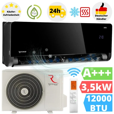 Rotenso Versu Mirror Black Klimaanlage 12000BTU Klimagerät Klima WLAN 3,5kW A+++ - Bild 1 von 4