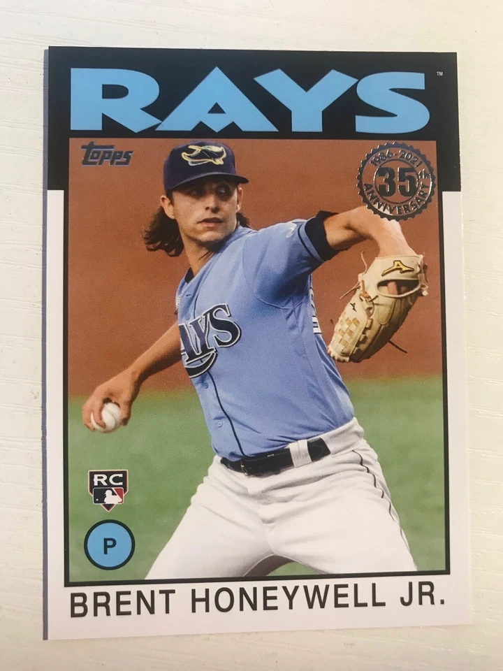 2021 Topps Update 1986 Parallel Brent Honeywell Jr. Rays RC 86B-50 - Image 1 of 1