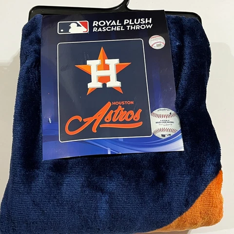 Northwest MLB Houston Astros Royal Plush Raschel Throw Blanket 50x60 Cover