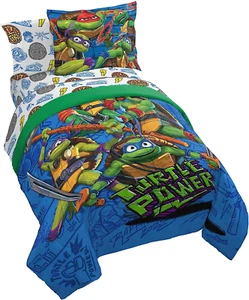 Teenage Mutant Ninja Turtles 7 Piece Full Size Bed Set Comforter & Sheet Set New - Picture 1 of 6