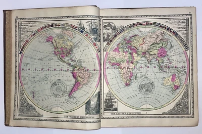 TUNISON'S PEERLESS UNIVERSAL ATLAS OF THE WORLD 1889 MAPS & VIEWS FOLIO COMPLET - Image 1 of 4