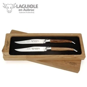 Laguiole en Aubrac - Lot de 2 couteaux à steak Laguiole France - Manche vigne - Photo 1/6