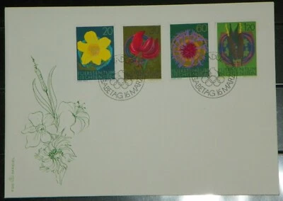 1972 FIRST DAY COVER Fuerstentum LIECHTENSTEIN Flowers 1972 - Image 1 of 4