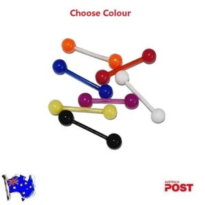 Flexible Tongue Bars Solid Single Colour 14g Flexi Tongue Ring Nipple Bar - Picture 1 of 17