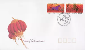 2002 FDC Christmas Island. Year of the Horse. Horse postmark. - Picture 1 of 1