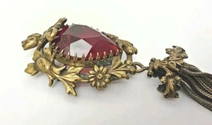Vintage 1940s Joseff of Hollywood Red Purple Brooch - Picture 1 of 8