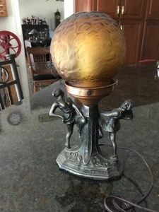 Rreally Nice Antique Lamp with Ladies Dancing - AOO - Picture 1 of 4
